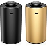 Waterless Essential Oil Diffuser for Home Aromatherapy Scent Diffusers with 3 Countdown Timer Settings or Timer-Off, 3 Mist Levels for Car Room Studio Office, Premium Metal Black and Gold 2 Pack