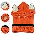 Jhua Baby Kids Warm Winter Hat Crochet Knitted Caps Hood Scarves Skull Fox Ear/Bear Ear Beanies (Orange)