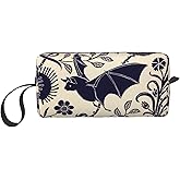 TEESOFUN Goth Halloween Bat Cosmetic Coin Pouch Pencil Case Clutch Wristlet Wallets Purse Portable Storage Bag