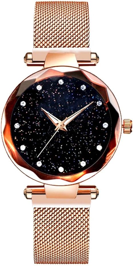Amazon Co Jp バレンタインプレゼント 高級星空時計磁気ストラップレディースクォーツ時計ダイヤモンド時計人気 ビジネス 男女兼用 メンズ レディース ベルト調整 ホーム キッチン