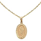 Ritastephens 14k Yellow or White Gold Saint St. Christopher Oval Medal Pendant Charm or Chain Necklace