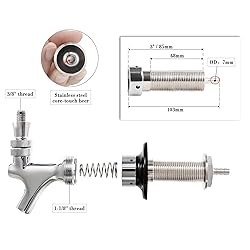 Dbgogo 3'' Draft Beer Faucet Shank, 1/4'' Beer Line