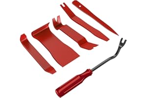 GOOACC 6PCS Auto Trim Removal Tool Kit No-Scratch Tool Kit for Car Audio Dash Window Molding Fastener Remover Tool Kit-Red