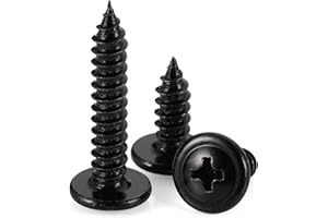MELLEWELL 100 PCS #8 x 1-1/2" Phillips Modified Truss Head Wood Screws, Black Oxide Self Tapping Screw Sheet Metal Screws