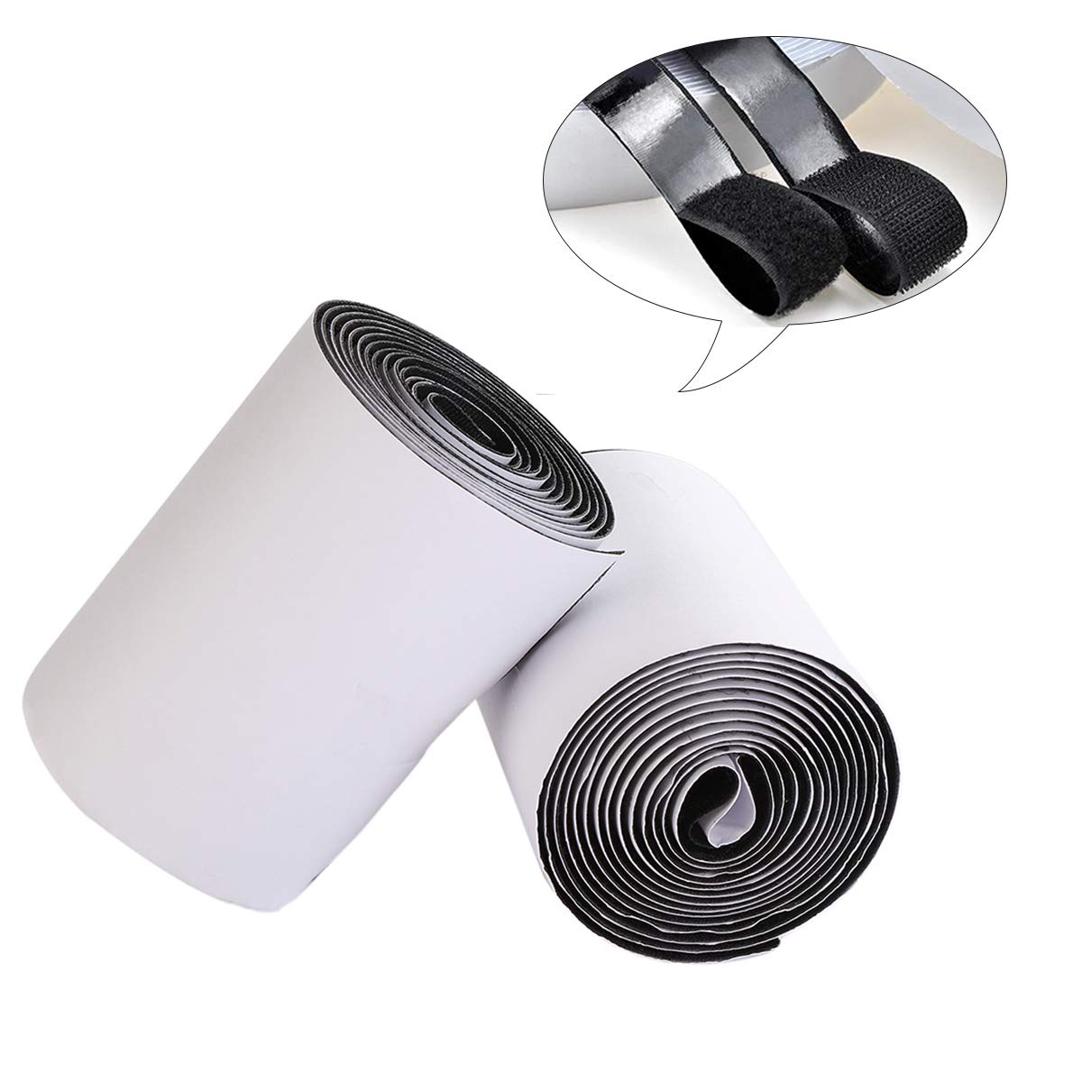 Self Adhesive Hook and Loop Strip Tape 100mm (4 Inch) Wide Black Double Sided Hook and Loop Fastener for Picture and Tools Hanging Pedal Board Fastening 3 Yard