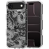 MOSNOVO for iPhone Air Case | Military Grade 6.6ft Drop Tested | Camera Control | Clear with White Dragon Design