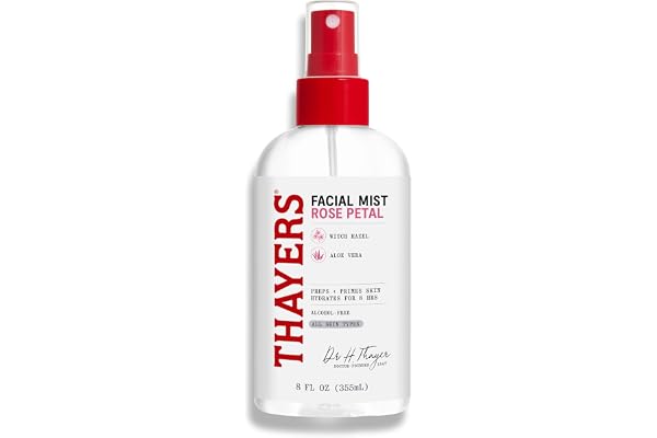 Thayers Alcohol-Free Gentle Face Toner with Organic Witch Hazel and Aloe Vera, Facial Mist with Rose Water, For Dry Skin, Por