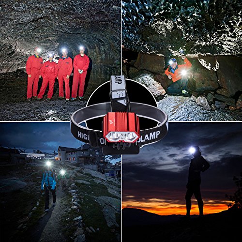 S SUNINESS Bike Lamp Set, Super Bright 5000 Lumens 4 Modes Rechargeable Waterproof Durable Bicycle Front LED light and Free Taillight with Battery Pack for Road Cycling Safety Flashlight(Red-2LED) - Thumbnail 6