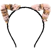 ANBALA 6 Pack Cat Ears Headband, Cat Ears Headbands Furry Kitty Ears Hairbands Halloween Headband for Women Girls