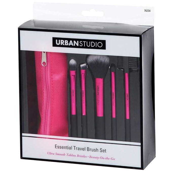Cala Urban Studio Essential Travel Makeup Brush Set With Pouch 5 Pieces Multicolour Amazon In Beauty