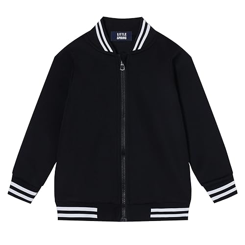 LittleSpring Big Boys Bomber Jacket Lightweight Letterman Jacket