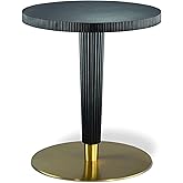 BlvdEi8ht Debby Side Table, 304 Stainless Steel Base, Plated Satin Brass, Commercial Grade Quality