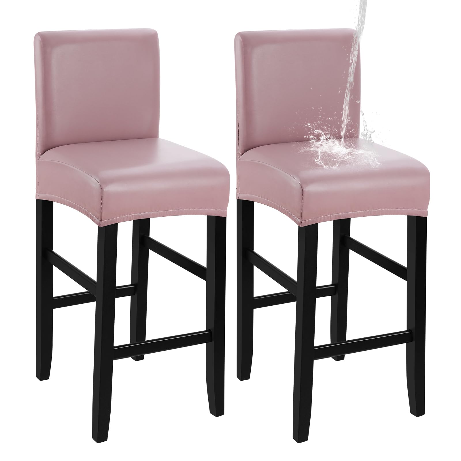 YISUN Bar Stool Covers, Stretch Waterproof PU Bar