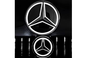 JIDOO MB Front Grille Star Emblem LED Illuminated Badge Light, 4D Chrome Mirror Style Bright Logo for 2015-2019 X253 W166 X166 GLC/GLE/GLS-Class (W253)