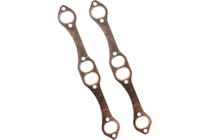 ACHILIOSON 2pcs Oval Port Copper Header Exhaust Gasket Seal Reusable Exhaust Manifold Gasket Set for Chevy SB 327 305 350 383