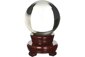 Amlong Crystal Clear Crystal Ball 110mm (4.2 in.) Including Wooden Stand