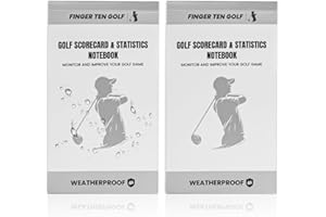FINGER TEN Golf Scorecard Book Stats Statistics Log Notebook Waterproof Paper Value 1/2/4/8 Pack, Fit Golf Score Card Holder 