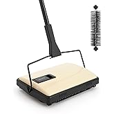 Yocada Manual Carpet Sweeper Cleaner Household Sweeper 1*Extra Brush | Lightweight Hand Push Non-Electric for Home Office Low&amp;Undercoat Carpets Rugs Pet Hair Dust Scraps Paper Rubbish Cleaning