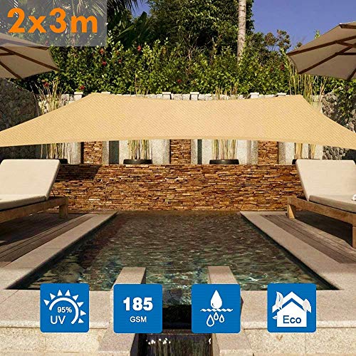 Innoo Tech Sun Shade Sail 2 x 3 m Rectangle Awning, 95% UV Block Canopy, Perfect for Outdoor Patios Garden Backyard Pergola Decking Swimming Pool