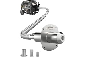 PAZLAM Generator Exhaust Extension Silencer Kit – Universal Fit for Firman, Honda, Champion & More – Heavy-Duty Stainless Steel Muffler with Flexible Pipe – Noise Reduction & Fume Venting（Silver）