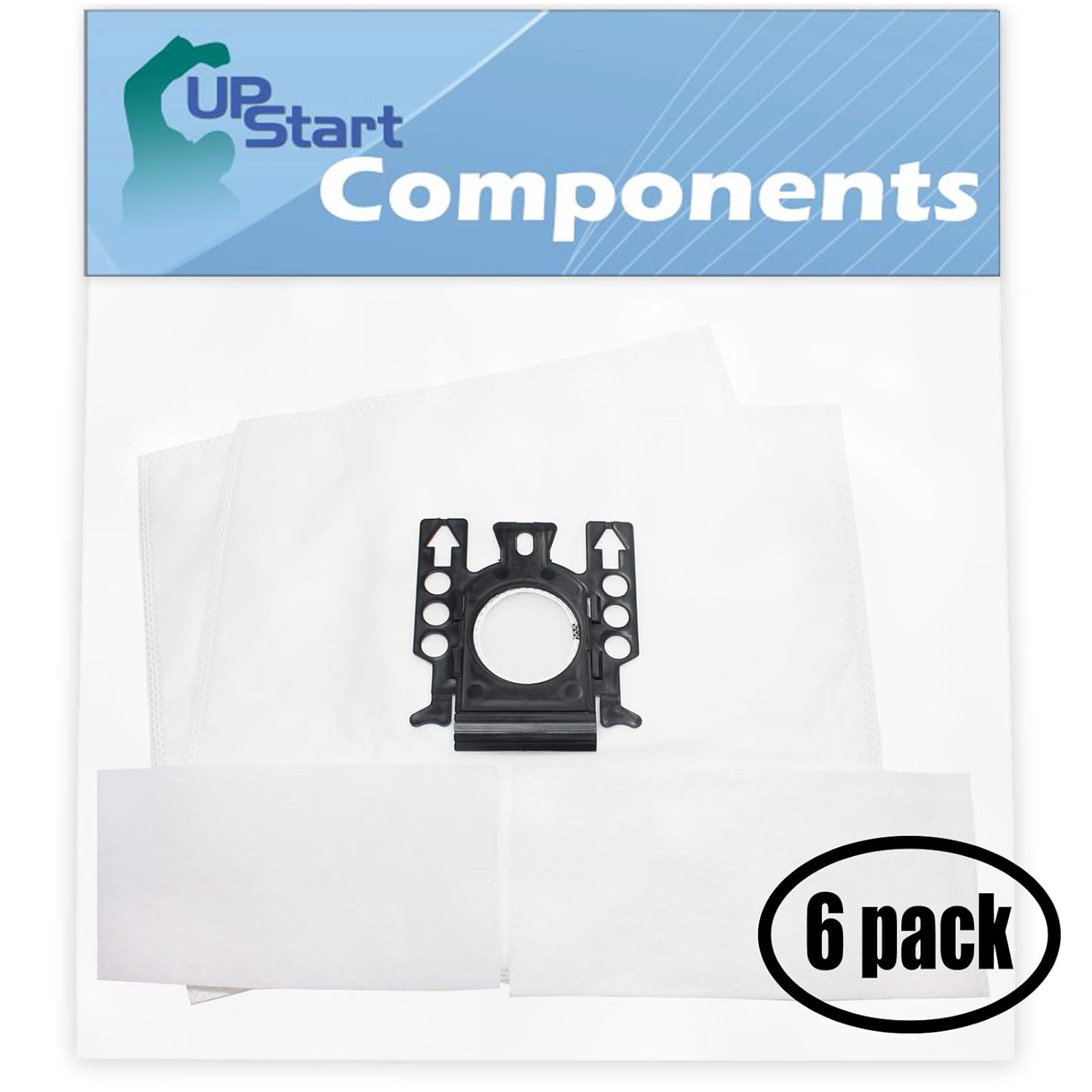 12 Replacement Miele S6270 Quartz Vacuum Bags with 12 Micro Filters - Compatible Miele Type FJM Vacuum Bags (6-Pack, 2 Bags Per Pack) - Also Replaces S514, S6270 Onyx, S251i, Compact C2 Onyx, Compact C2 Quartz, Compact C2 HomeCare, S558, S548, S314i, S312i