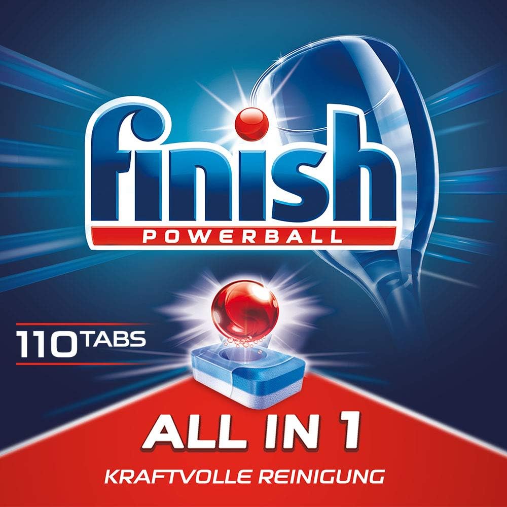 Finish All in 1 Dishwasher Tablets, Dishwashing Tabs for Powerful