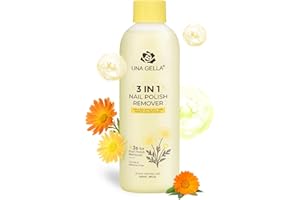 UNA GELLA Acetone Nail Polish Remover, Soak Off Gel Nails Polish Remover With Easy Use Cap, Healthy Formula Works For Nail Glue 8 Fl Oz, Calendula Scent