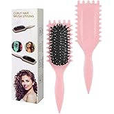 TIZHJOZI Curl Defining Brush, Curly Hair Brushes for Women & Men, Slick Back Bounce Curl Brush Styling Comb for Detangling, W
