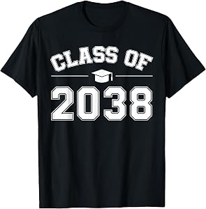 Class of 2038 Grow with Me First Day of School Graduation T-Shirt