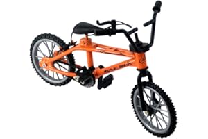 SHUOHU 1/18 Diecast Bike Action Figure Toy,Mini Finger Mountain Bike Bicycle Art Crafts Desktop Decor - Orange