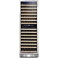 Kalamera 157 Bottle Freestanding Wine Cooler Refrigerator With Stainless Steel, triple-layered Tempered Glass Door, Electroni