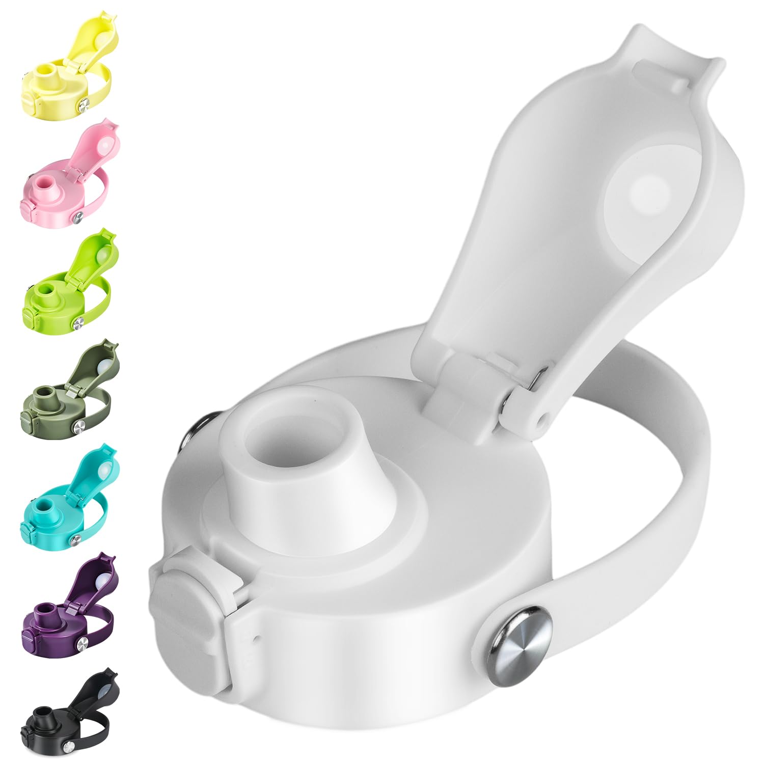 Photo 1 of EIPOSAU Auto Flip Lid for Hydro Flask Wide Mouth, Great Spout Lid for Simple Modern, Fits for Iron Flask and Other Brands, Replacement Lid with Button Lock, White