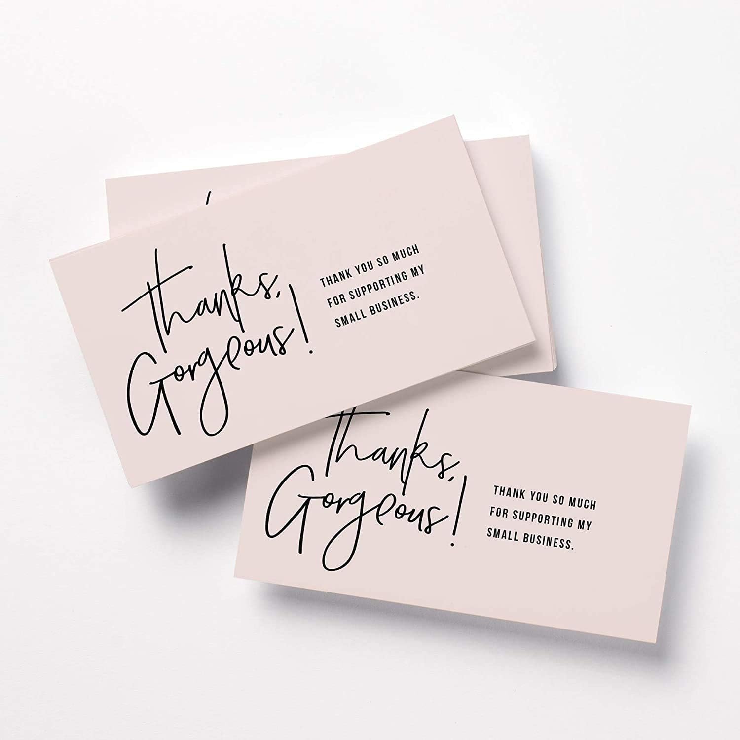 Bliss Collections Thank You For Supporting My Small Business Cards, Premium design, 2 x 3.5 business card size, perfect for small business owners, thanks gorgeous feminine design, 50 pack : Office Products