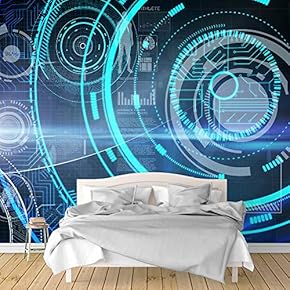 Wall Murals for Bedroom Secitific Mechanical Feeling Pictures Removable Wallpaper Peel and Stick Wall Stickers - 66x96 inches