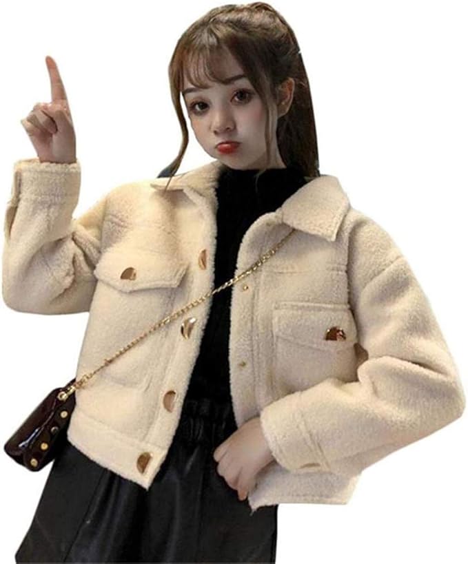 Amazon エージョン ャケット レディース ショートコート ボア アウター フード付き 冬服 ゆったり Bf風 ボアジャケット コート ジャケット 通販