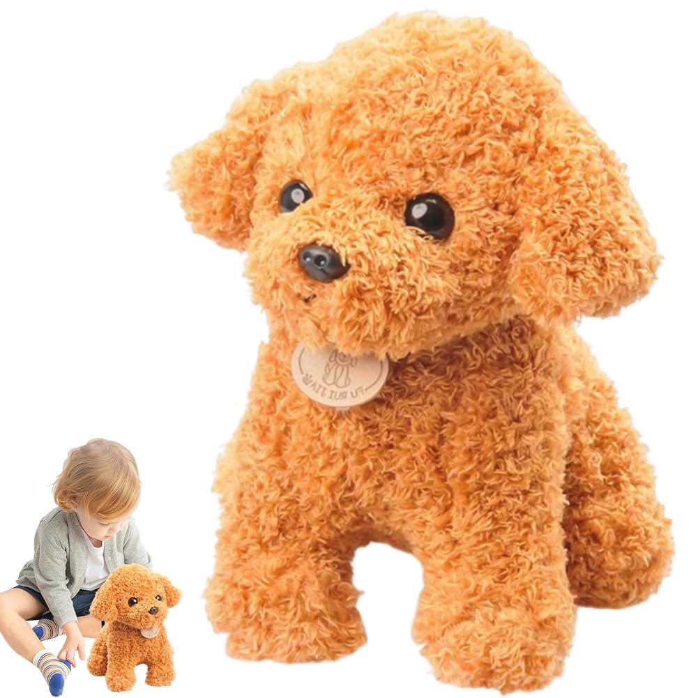BCTHLBF 20cm Realistic Dog Plush, Fluffy and Cuddly Dog Animal, Plush Toy Gifts for Boys, Girls, Babies