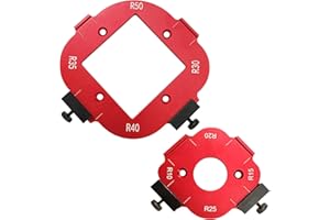 HSOKEW Radius Jig Router Template, Corner Radius Routing Template Quick Jig Router Bit Templates with Removable Clip Arc Cutting Auxiliary Tool for Woodworking Routing, R10 R15 R20 R25 R30 R35 R40 R50