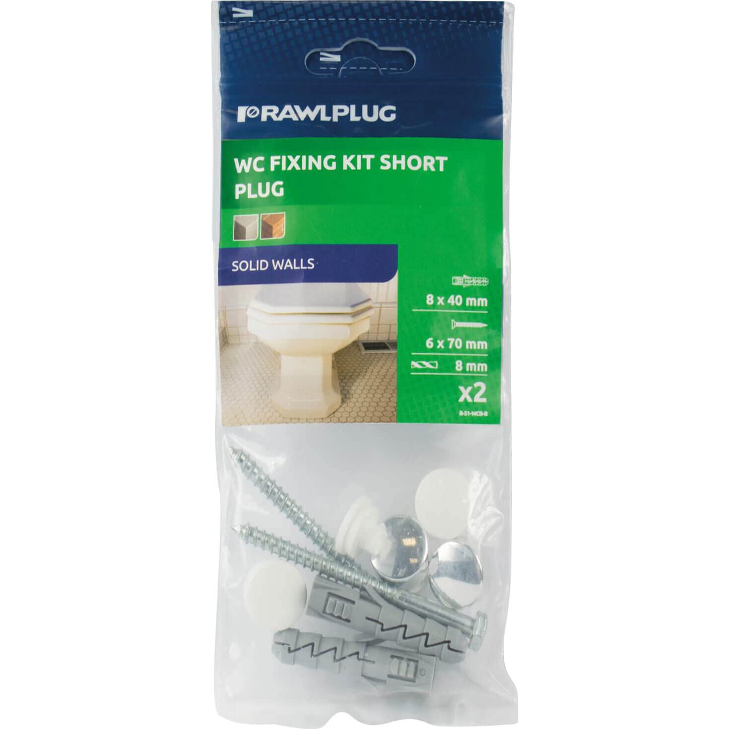 Plasplugs - WC Pedestal Fixing Kit for Solid Walls