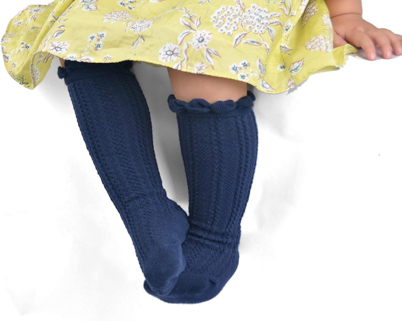 Epeius Baby Girls Boys Cotton Uniform Knee High Socks Tube Ruffled Stockings (Pack of 3/5): Clothing
