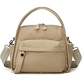 Lightweight Nylon Crossbody Bag Women Cute Small Slouchy Tote Purse Top Handle Shoulder Handbag Zip Pocket Compact Satchel