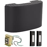 Craftmade CK2001-FB Wired Door Chime Kit | Flat Black Designer Push Button | 16V Transformer; Front and Rear Door Tones; Weather-Resistant; Surface Mount Install; Flat Black Designer Button
