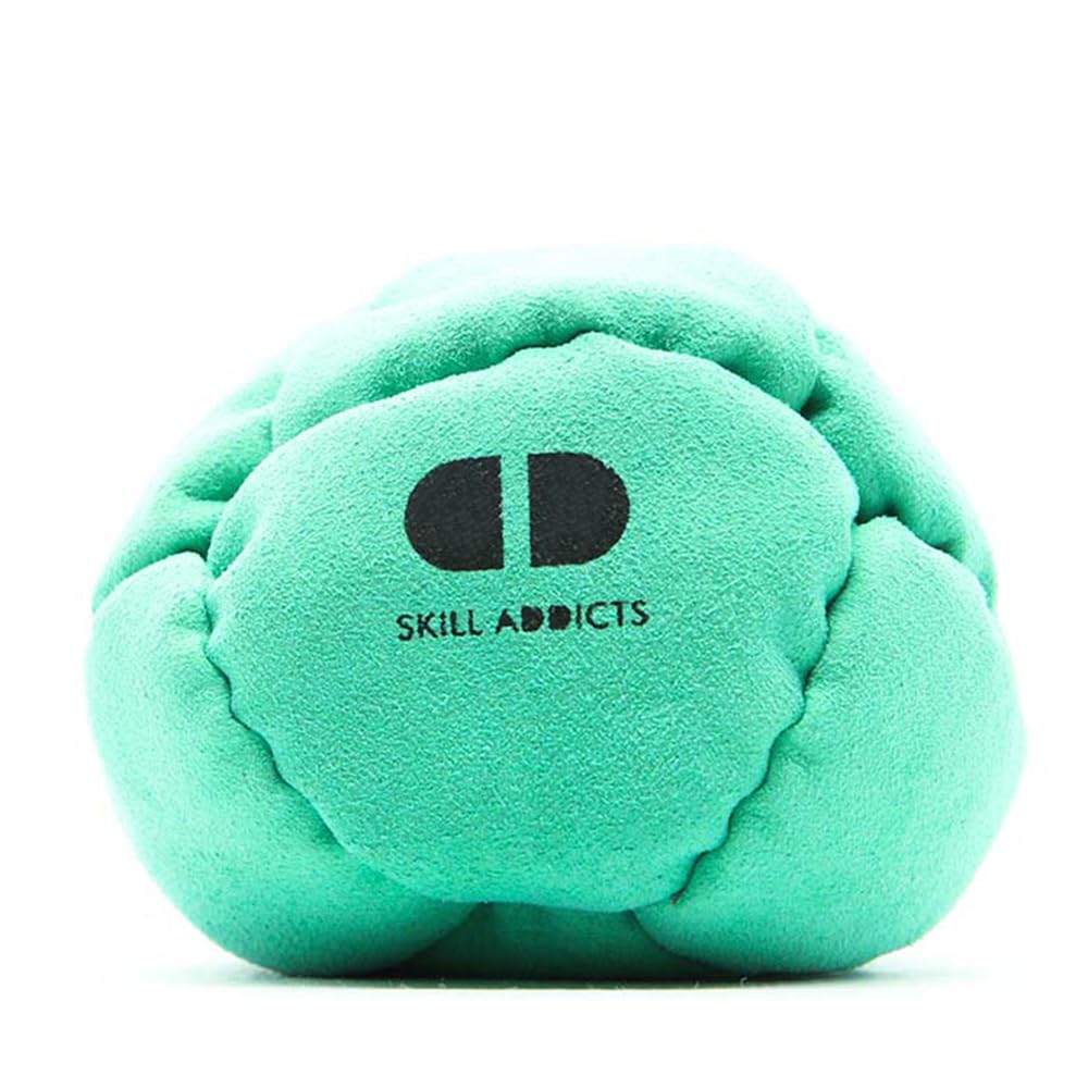 Skill Addicts Starter Footbag Hacky Sack Ball, Soft Freestyle Foot Bag for Kids and Adults, Includes HackySack Tricks Learning App - Teal