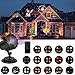 Christmas Lights, UNIFUN Decorations Lights Projector with Red Blue Star -16 Slides LED Landscape Projection Lights for Christmas, New Year and Holiday Decorations with Remote Control and Timer