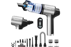 SakerPlus Hand Held Car Vacuum Cordless, 20000PA High Power Handheld Portable Vacuum & Air Duster for Car Home, 4-in-1 Mini Vacuum Cleaner with LED Display - Vacuuming, Blowing, Inflating & Deflating
