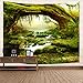 Tapestry Wall Tapestry Wall Hanging Nature Green Tree Jungle Landscape Tapestry Jungle and Streams Tapestry Mysterious Wall Tapestry for Bedroom Dorm Decor