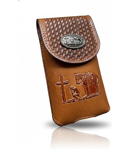 Étui pour téléphone brodé style western Bull Cowboy Funda