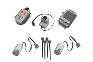 MUXIERR 7-in-1 Motor Kit Compatible with Lego Technic - Science and Technology Power Function Kit with Motor Remote Receiver Battery Box Extension Wires