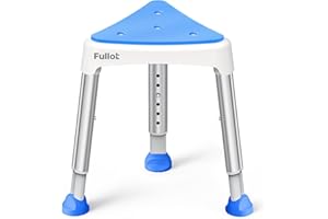 FULLOT Space-Saving Triangular Shower Chair for Elderly and Disabled with EVA Pad, FSA/HSA Eligible 400 lbs Adjustable Shower Stool Seat with Stable-Bracing, Non-Slip Bathtub Chair, Tool-Free Assembly