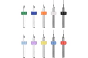 PATIKIL 10 Pack 0.3mm Micro Drill Bits 1/8" Shank Carbide Tungsten Steel 135° Mini Small Bits Print Circuit Board Drilling Tool for CNC Engraving Precision Machinery