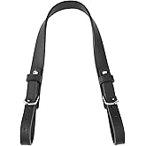 WADORN Leather Purse Strap Replacement, 17.9 Inch Adjustable Handbag Handles Strap Cowhide Leather Bag Handles DIY Bag Purse Making Accessories for Satchel Tote Crossbody Bag, Black
